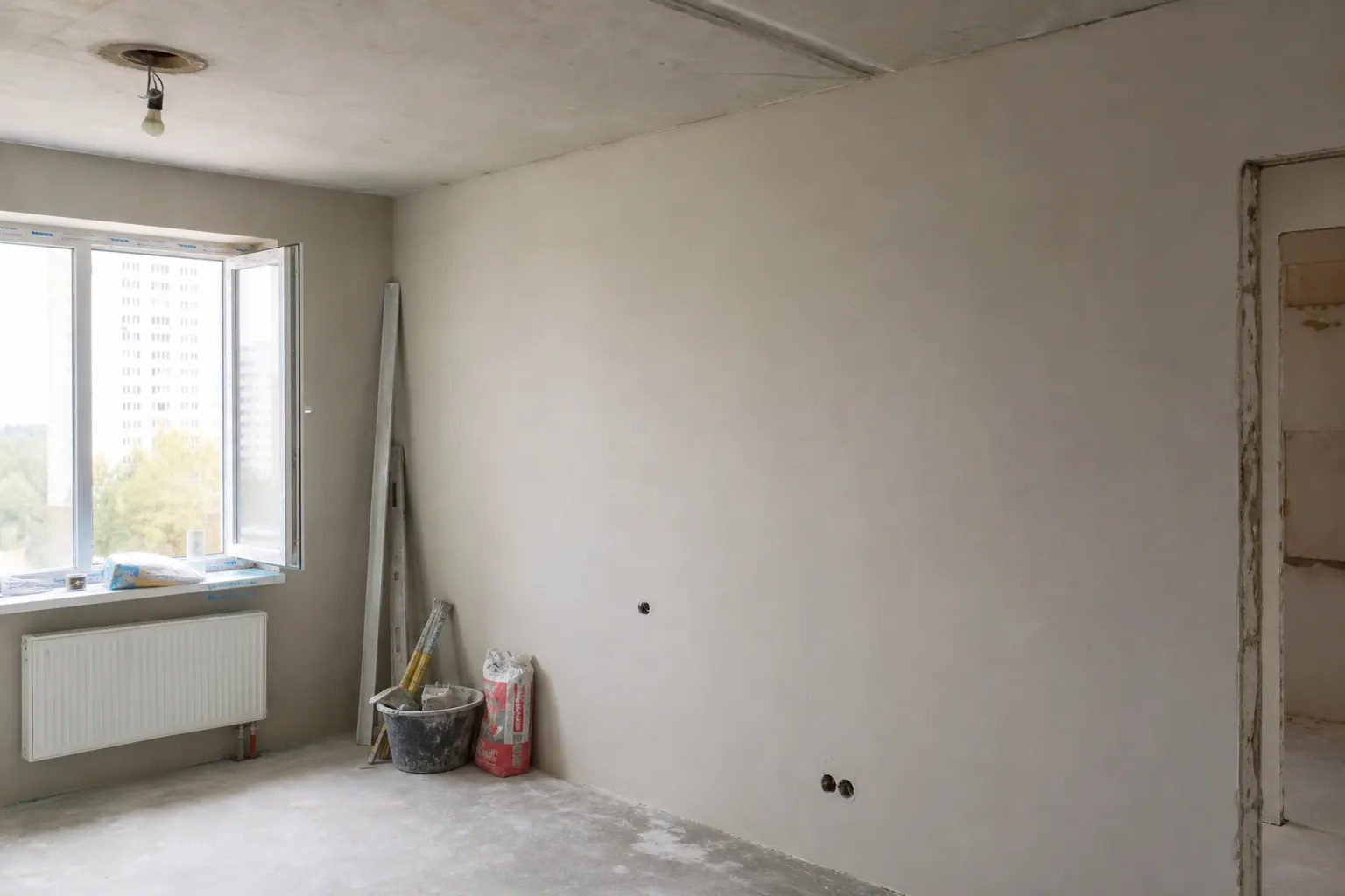 Механизированная штукатурка, 62 м²